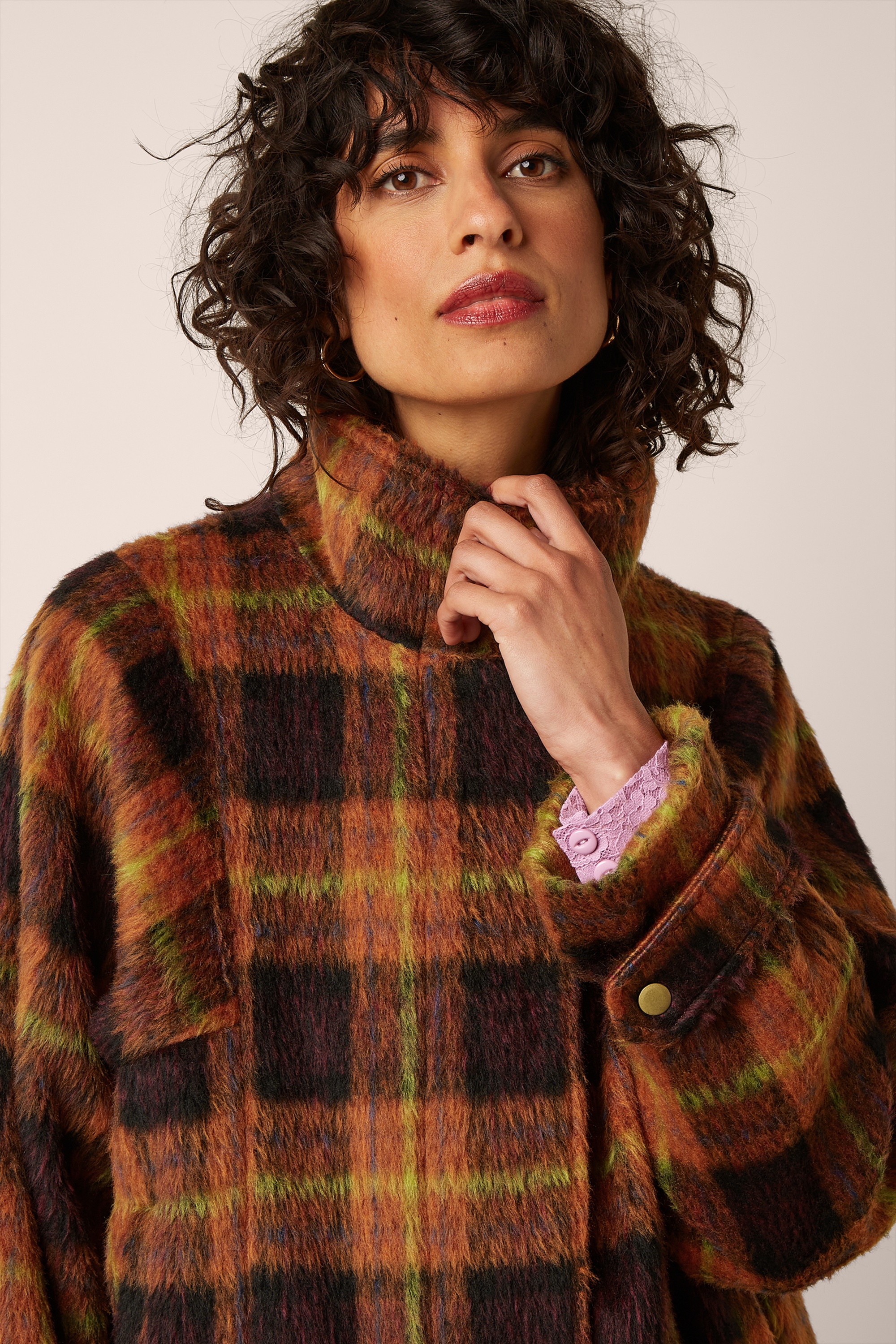 King Louie - Varna Aloha Check jacket in spicy bruin 4