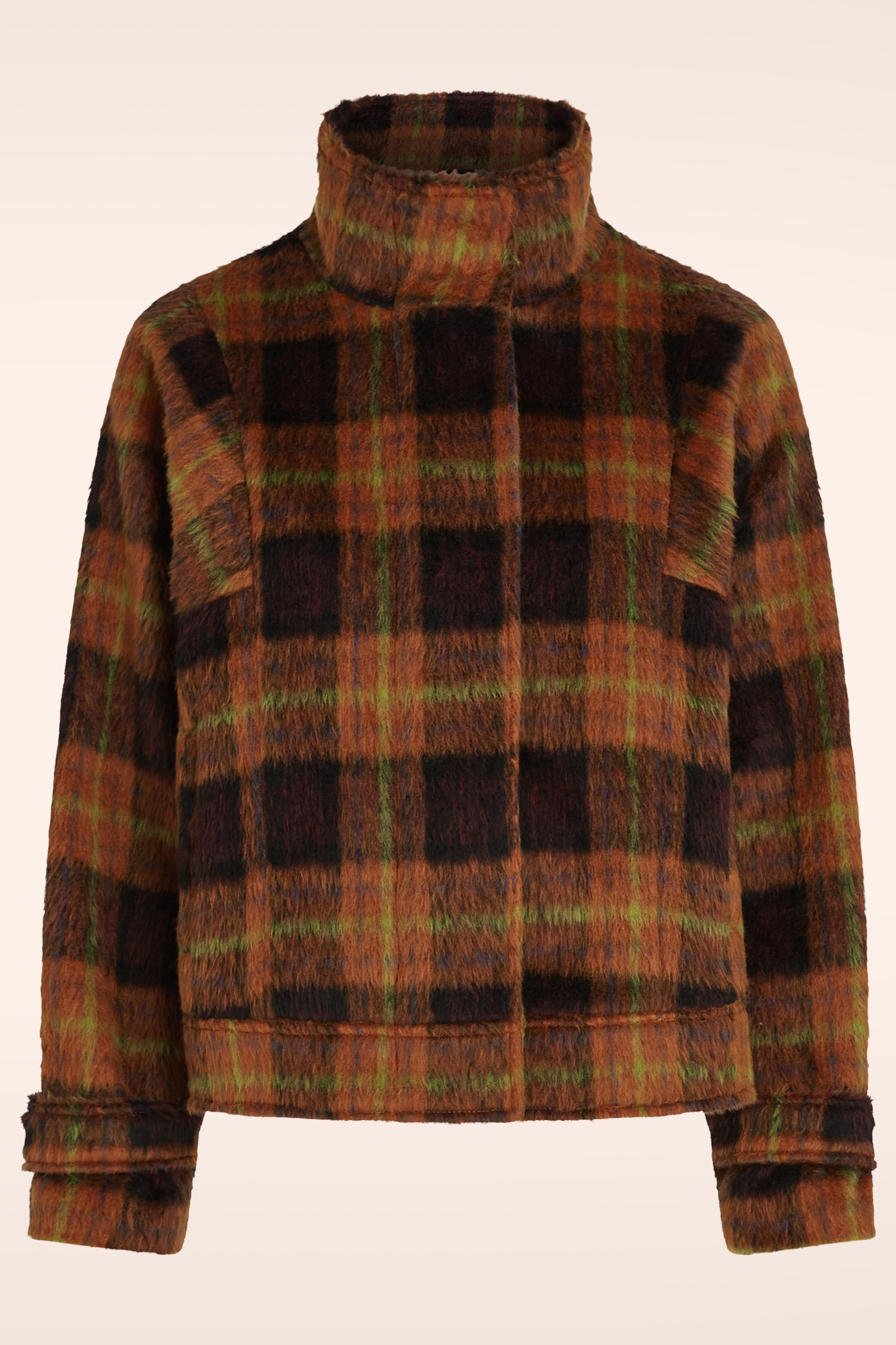 King Louie - Varna Aloha Check jacket in spicy bruin 3