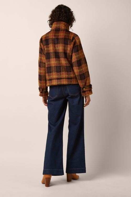 King Louie - Varna Aloha Check jacket in spicy bruin 5