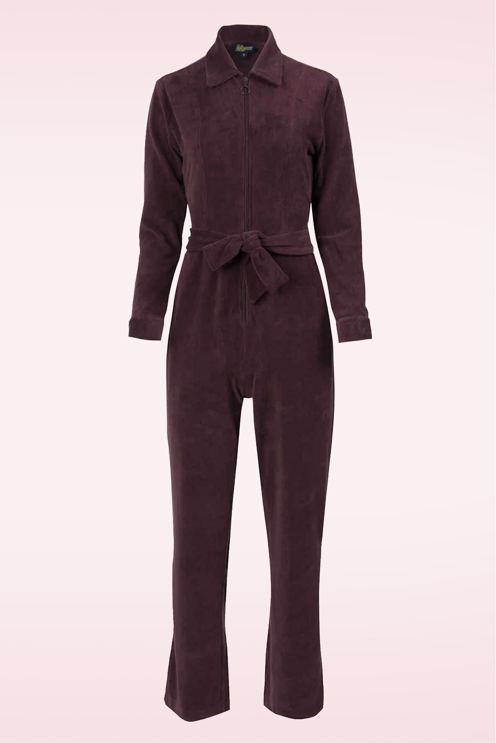 LaLamour - Ginger Rib Velour jumpsuit in vijg 2