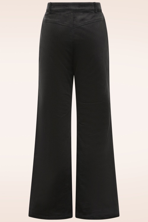 Topvintage Boutique Collection - Topvintage exclusive ~ Ebony corduroy broek in zwart 4