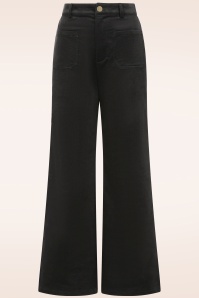Topvintage Boutique Collection - Topvintage exclusive ~ Ebony corduroy broek in zwart 2