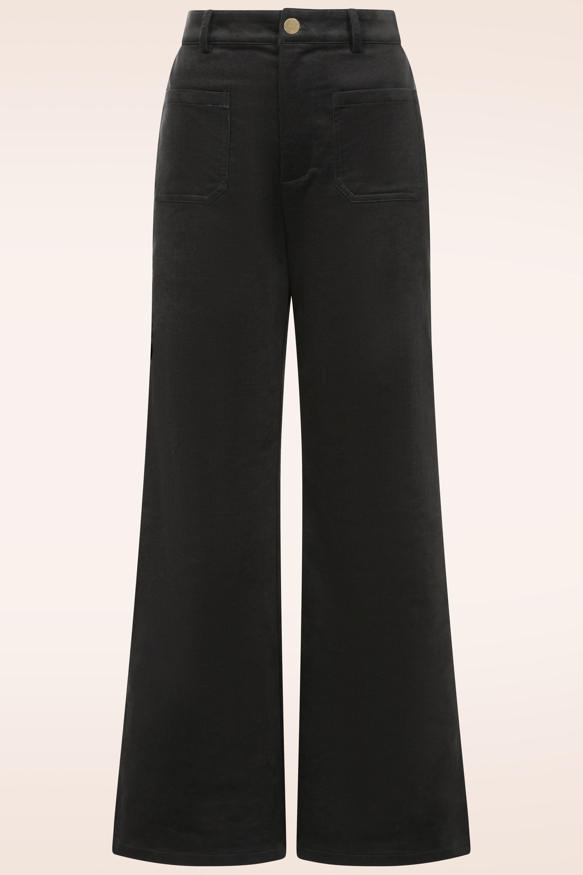 Topvintage Boutique Collection - Topvintage exclusive ~ Ebony corduroy broek in zwart 2