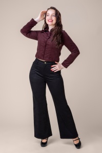 Topvintage Boutique Collection - Topvintage exclusive ~ Ebony corduroy broek in zwart