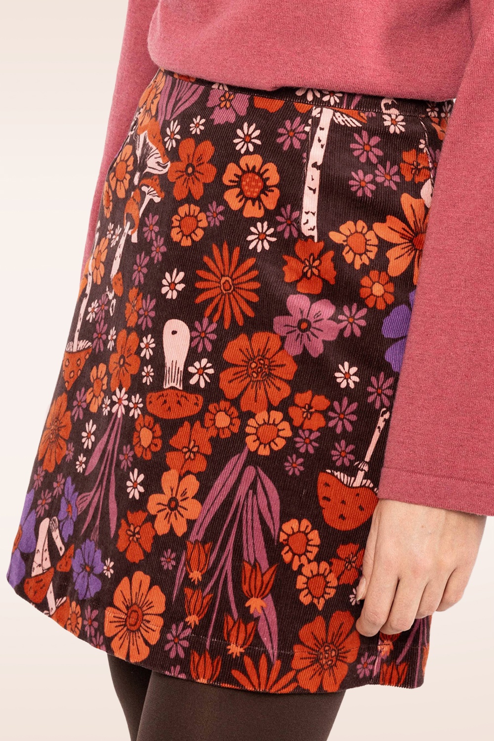 Blutsgeschwister - Dreamy Eyes corduroy rok in Vintage Heirlooms 3