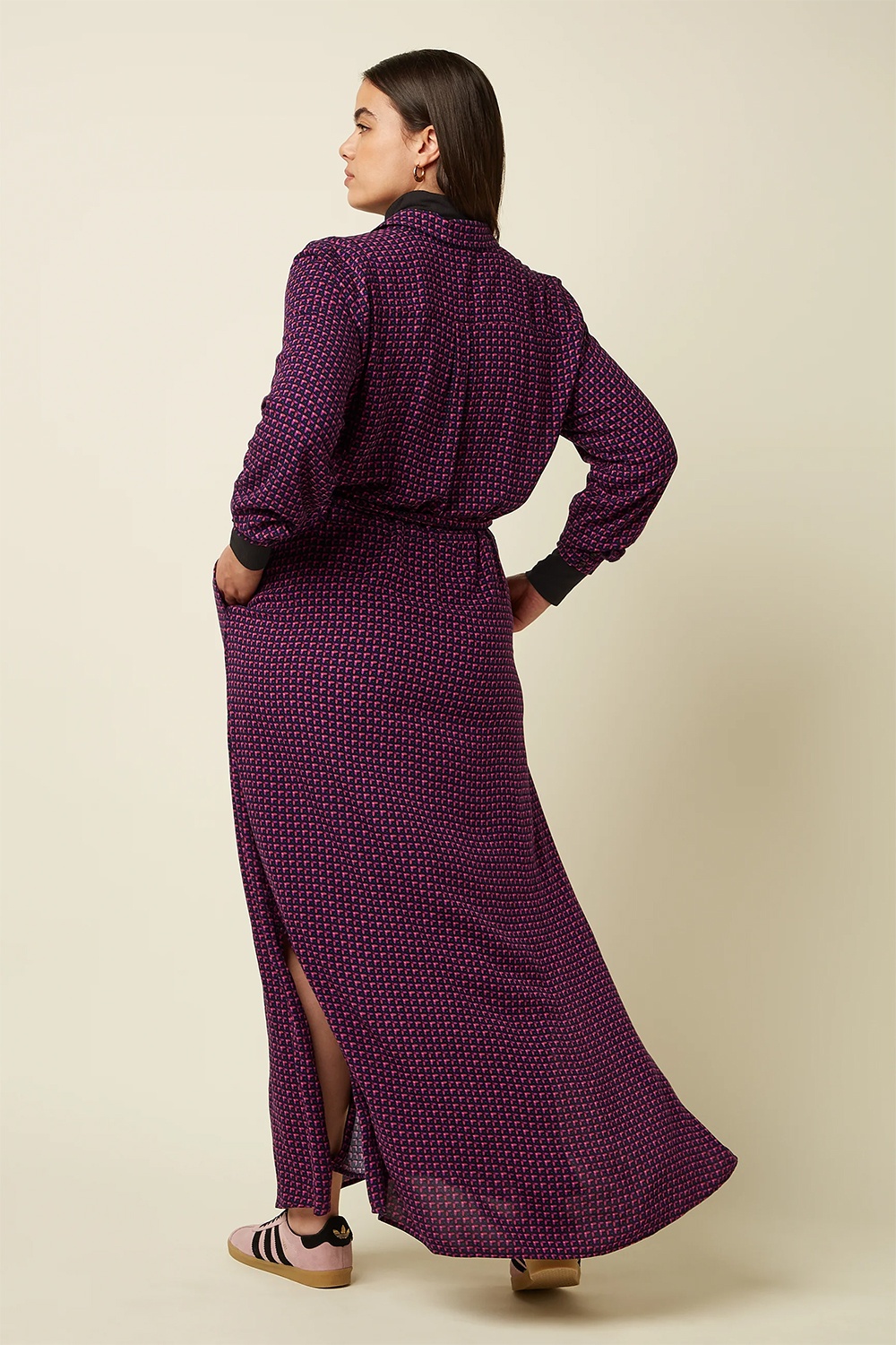 King Louie - Olive Chartre maxi jurk in avondblauw 5
