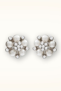 Lovely - Puces d'oreilles Audrey Pearl en argenté 2