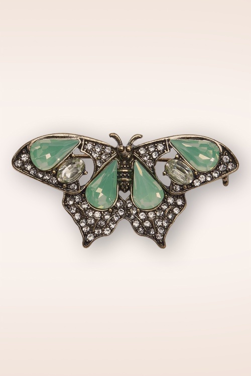 Lovely - Broche Mystical Butterfly en vert opale