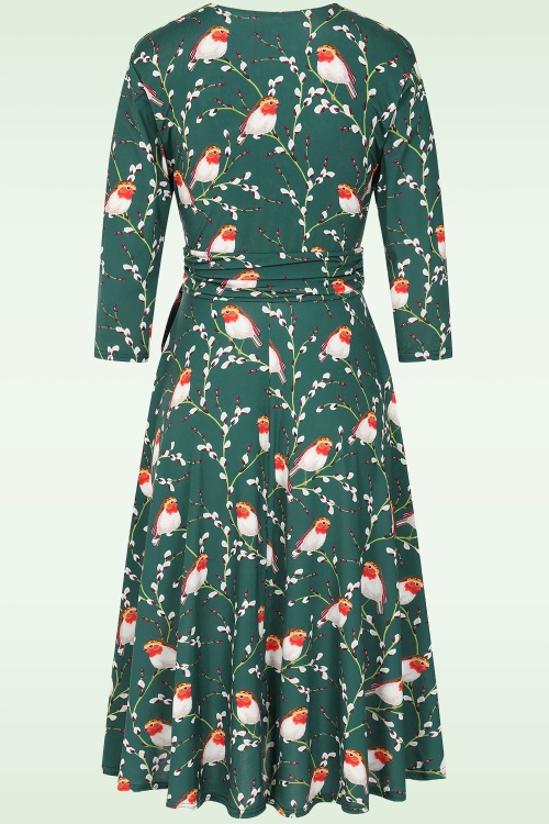 Vintage Chic for Topvintage - Topvintage exclusive ~ Caryl Robin swing jurk in groen 2