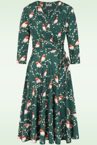 Vintage Chic for Topvintage - Topvintage exclusive ~ Caryl Robin swing jurk in groen