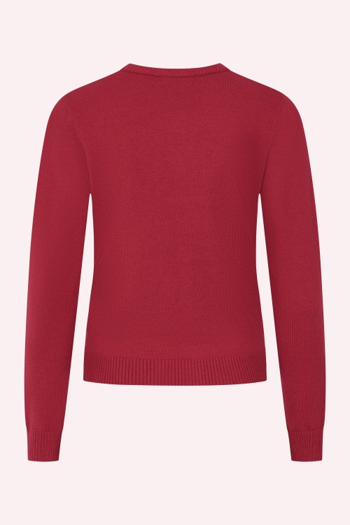 Banned Retro - Angela Cat Cardigan in Red 3