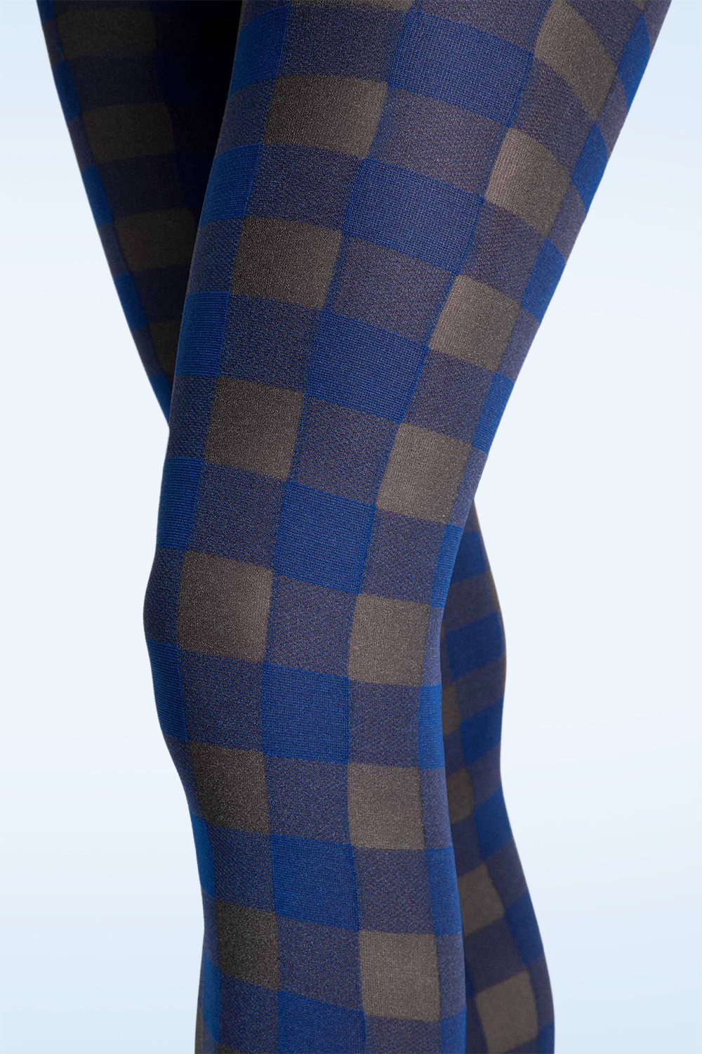 Fiorella - Indigo Check Tights in Cobalt 2