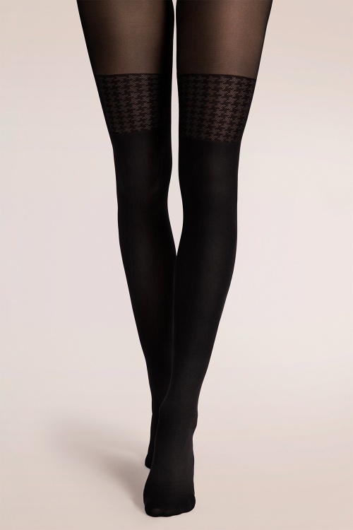 Fiorella - Pepita Tights in Black