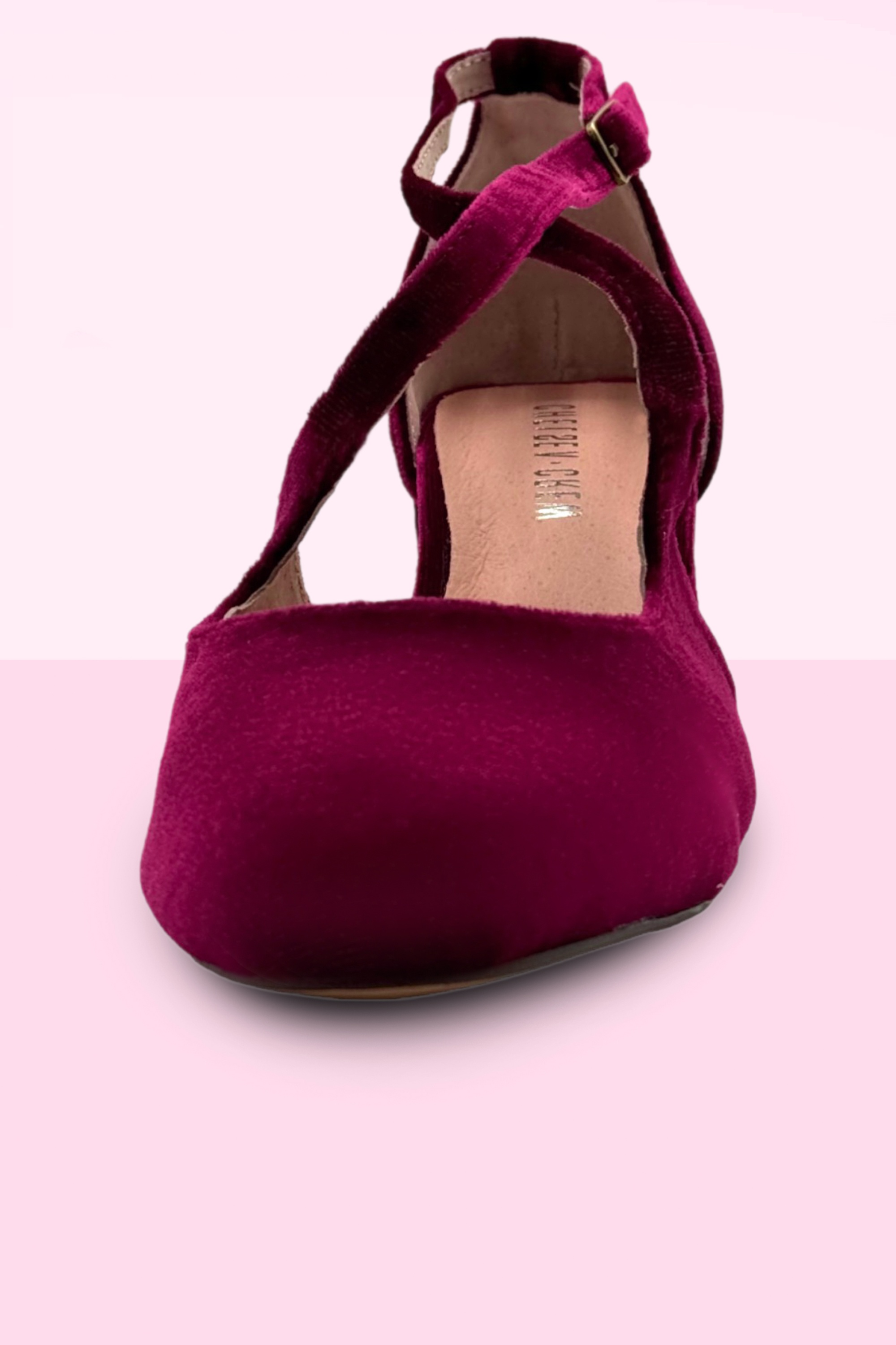 Chelsea Crew - Oren Velvet Pumps in Burgundy 3