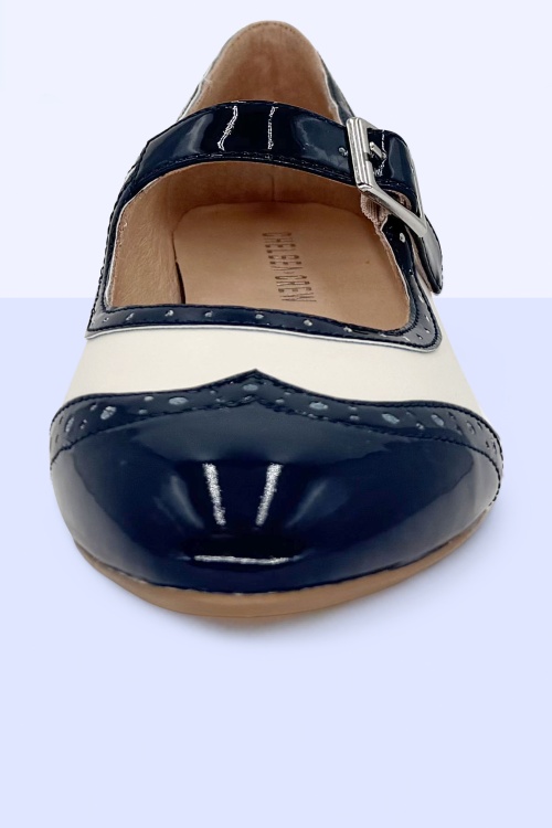 Chelsea Crew - Celine Mary Jane Pumps in Navy and White 3