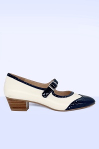 Chelsea Crew - Celine Mary Jane Pumps in Navy and White