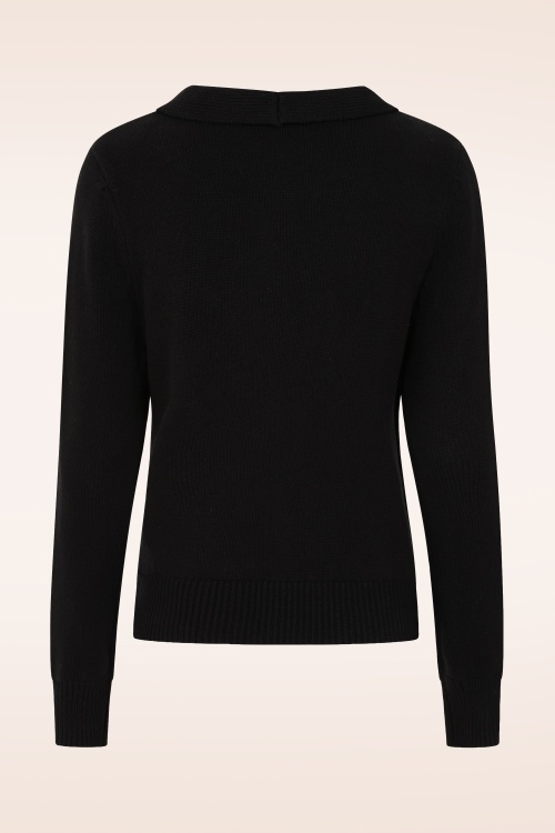 Banned Retro - Katy Knot Cardigan in Black 3