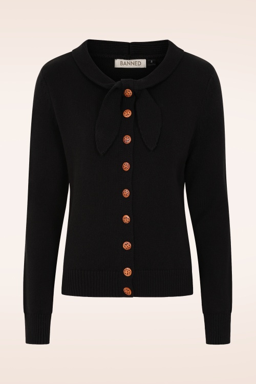 Banned Retro - Katy Knot Cardigan in Black