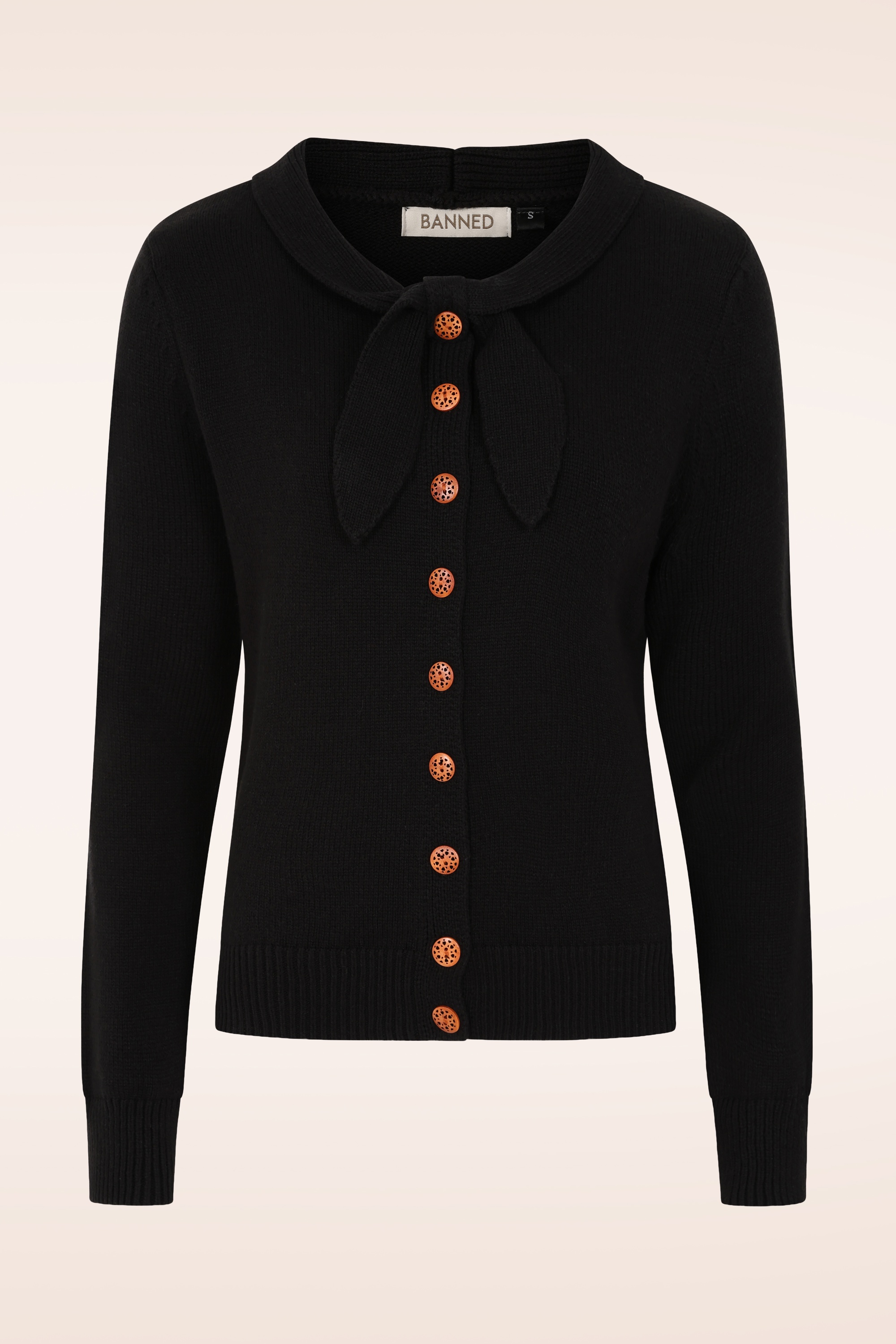 Banned Retro - Katy Knot Cardigan in Black