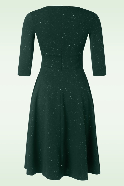 Vintage Chic for Topvintage - Topvintage exclusive ~ Glinda Glitter Swing Dress in Green 2