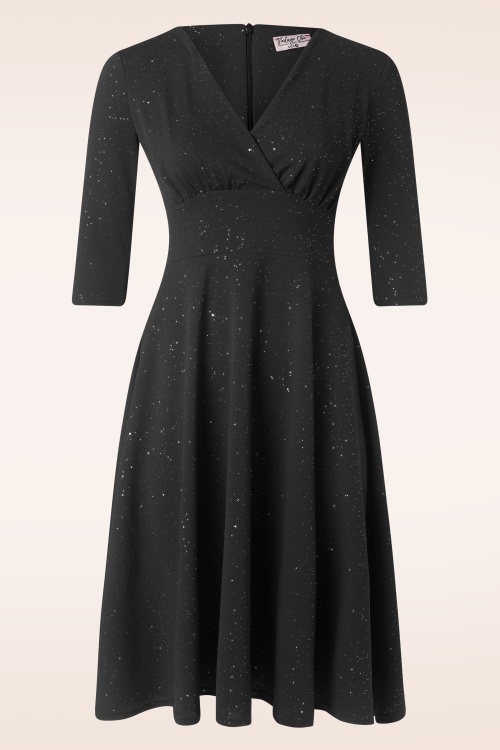 Vintage Chic for Topvintage - Topvintage exclusive ~ Glinda Glitter Swing Dress in Black