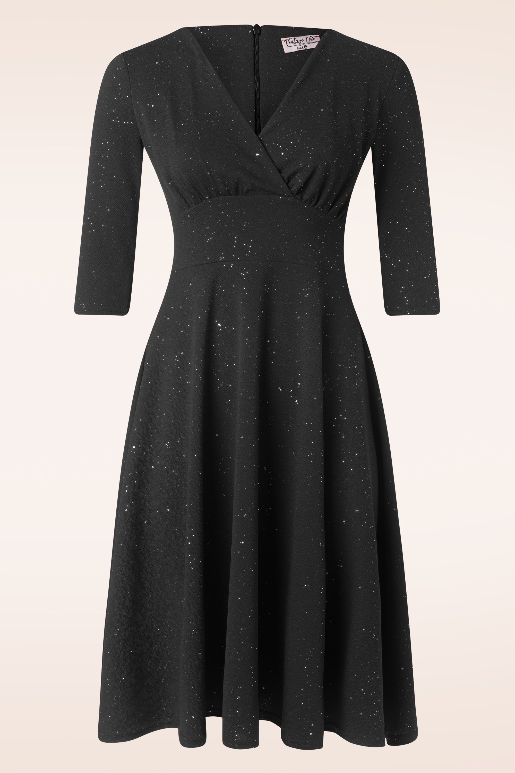 Vintage Chic for Topvintage - Topvintage exclusive ~ Glinda Glitter Swing Dress in Black