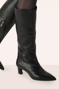 Tamaris - Cerena Croco Boots in Black 2