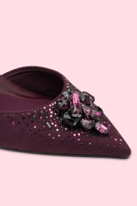 Tamaris - Sparkling Flower Pumps in Merlot 2