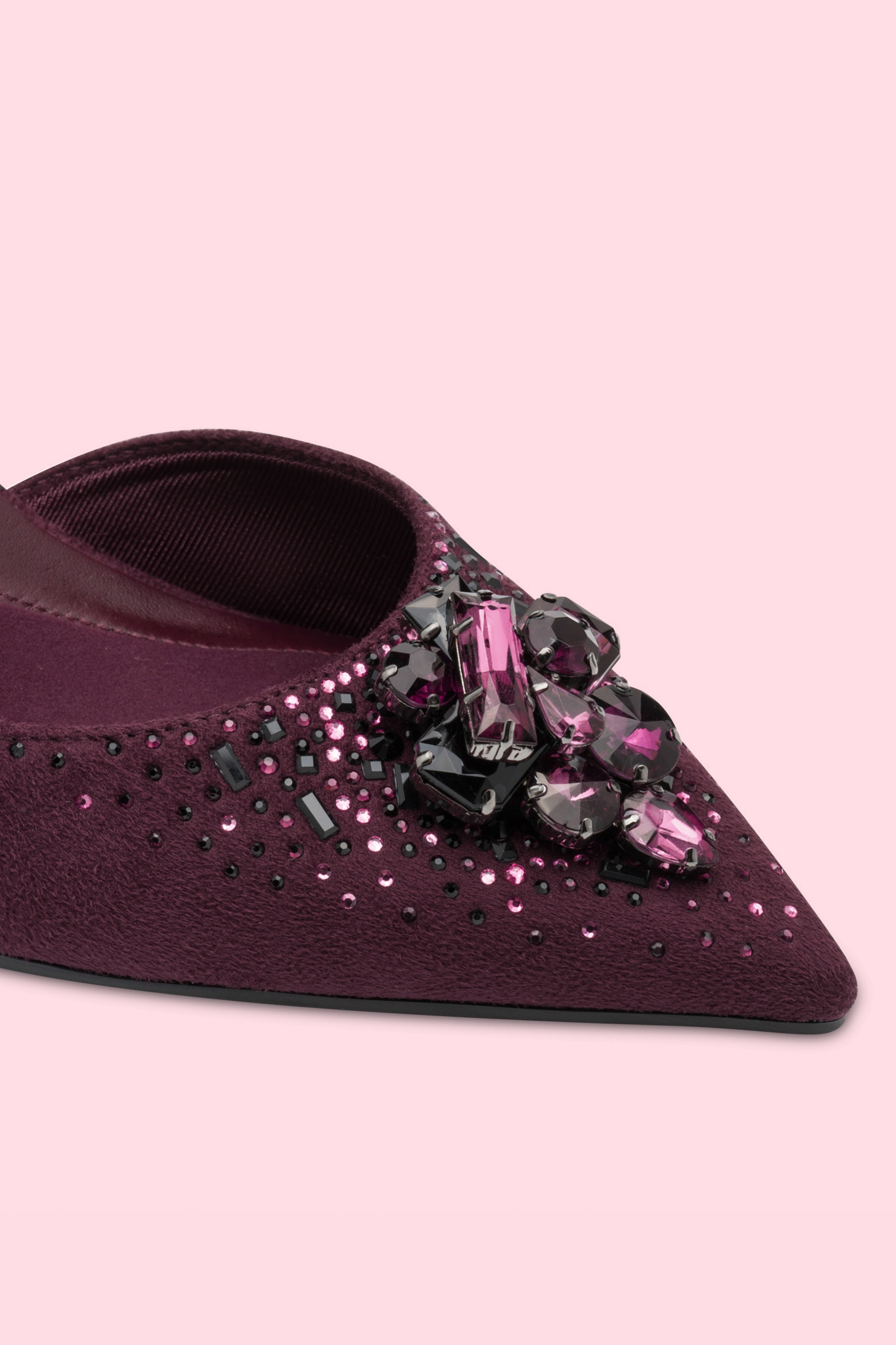 Tamaris - Sparkling Flower Pumps in Merlot 2