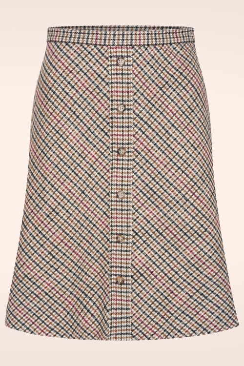 Very Cherry - Ally Tweed A-line Skirt in Frenchy Tartan