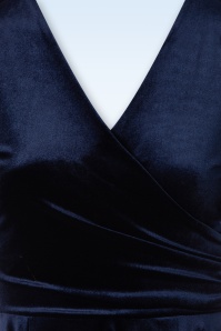 Vintage Chic for Topvintage - Robe Corolle Zhara Années 50 en Velours Bleu de Minuit 3