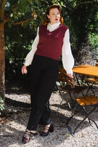 Vintage Chic for Topvintage - Exklusiv bei Topvintage ~ Sasha Pinstripe Hose in Schwarz