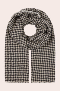 Banned Retro - Harper Schal mit Hahnentrittmuster in Schwarz und Beige