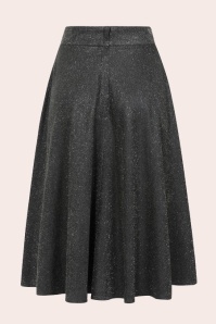 Banned Retro - Annie Sparkle swing rok in zwart en zilver 4