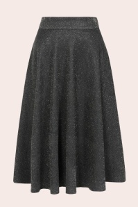 Banned Retro - Annie Sparkle swing rok in zwart en zilver 2