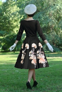 Hearts & Roses - Mila floral swing jurk in zwart 7