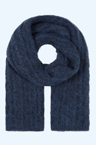 Banned Retro - Nora Grob gestrickter Schal in Blau