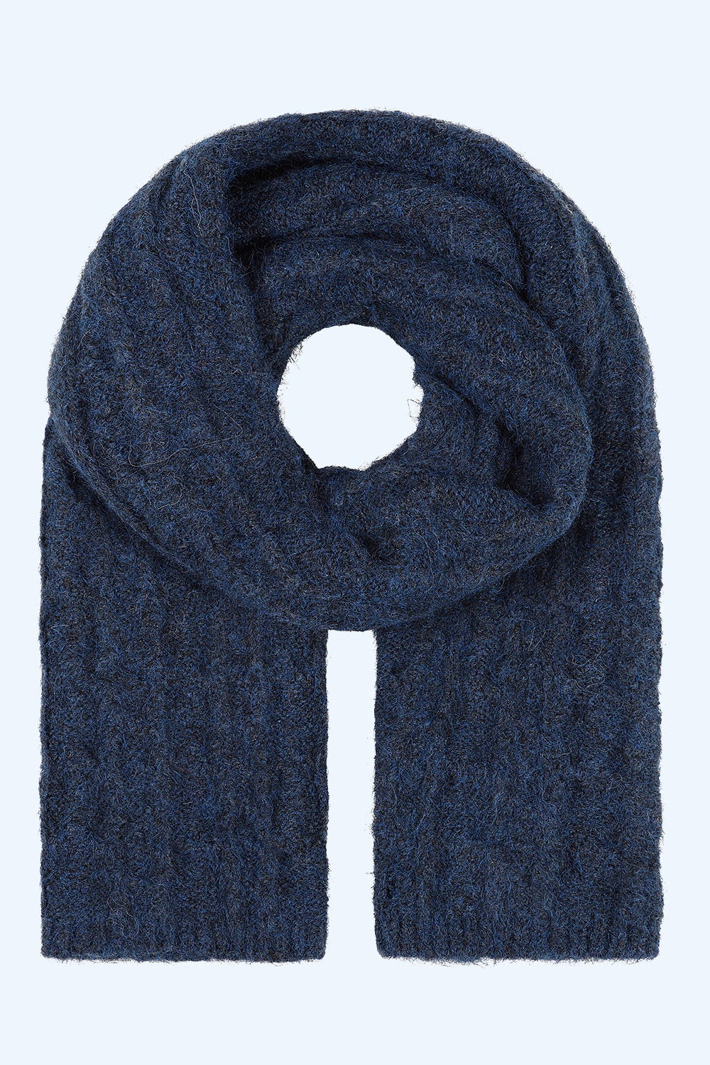 Banned Retro - Nora Grob gestrickter Schal in Blau