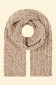 Banned Retro - Nora Grob gestrickter Schal in Beige