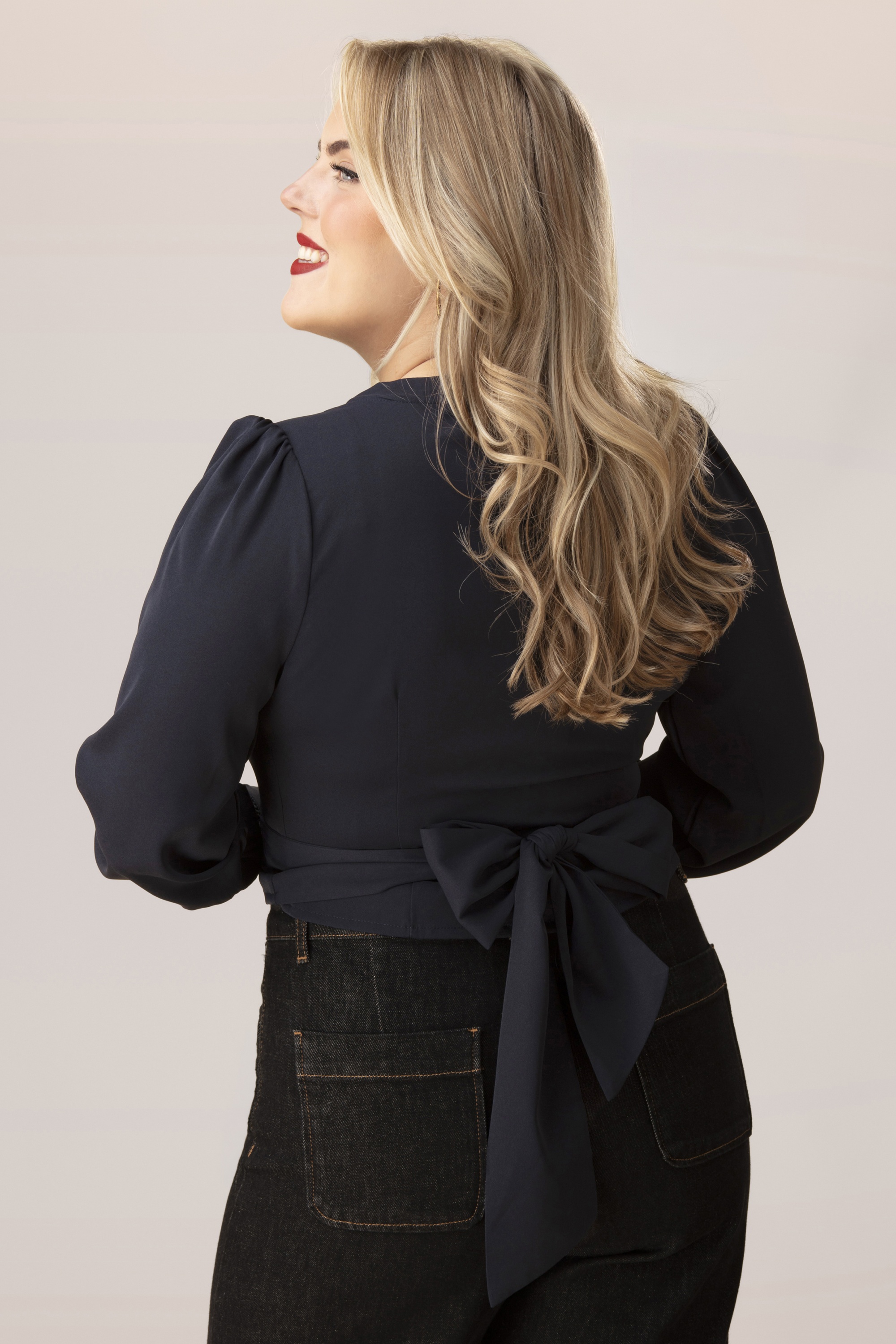 Topvintage Boutique Collection - Exclusivité Topvintage ~ Haut cache-coeur Mila en bleu marine 2
