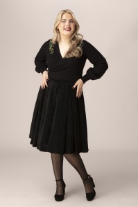 Topvintage Boutique Collection - Topvintage exclusive ~ Lola Velvet Swing Skirt in Black