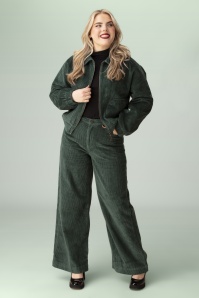 Mademoiselle YéYé - Pantalon Casual Cut en vert jardin botanique 3