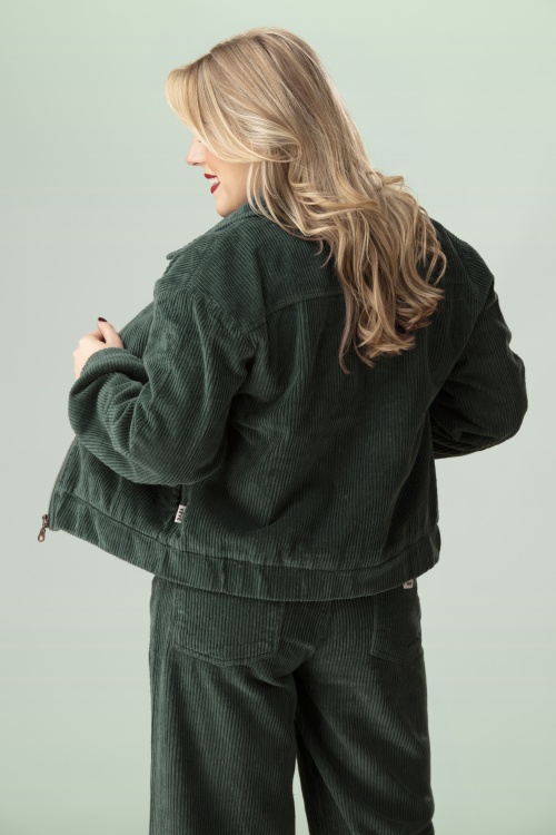 Mademoiselle YéYé - Blouson Rib N Roll en vert jardin botanique 2