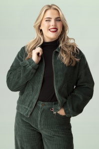 Mademoiselle YéYé - Blouson Rib N Roll en vert jardin botanique