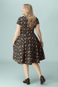 Topvintage Boutique Collection - Exclusivité Topvintage ~ Robe swing Marlin Fox en bleu sarcelle de minuit 2