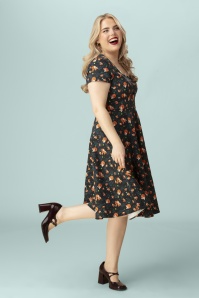 Topvintage Boutique Collection - Exclusivité Topvintage ~ Robe swing Marlin Fox en bleu sarcelle de minuit 4