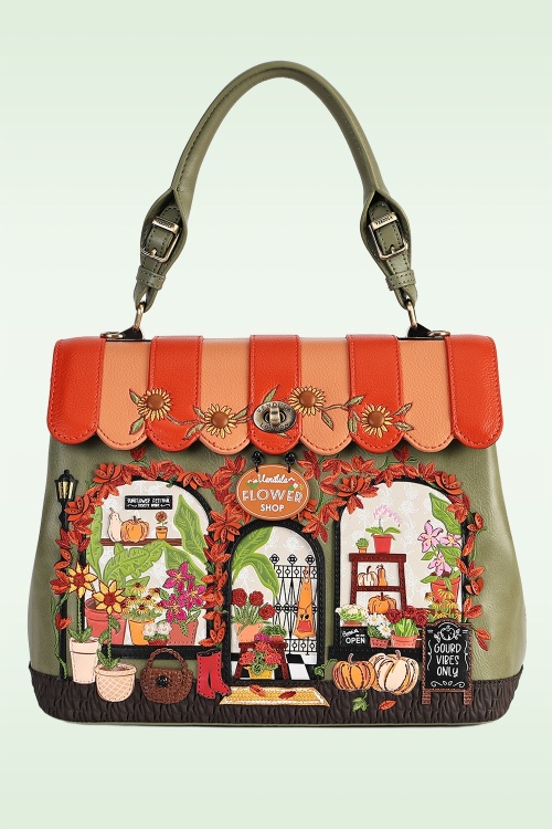 Vendula - Flower Shop Amber Edition Grace tas in oranje en groen