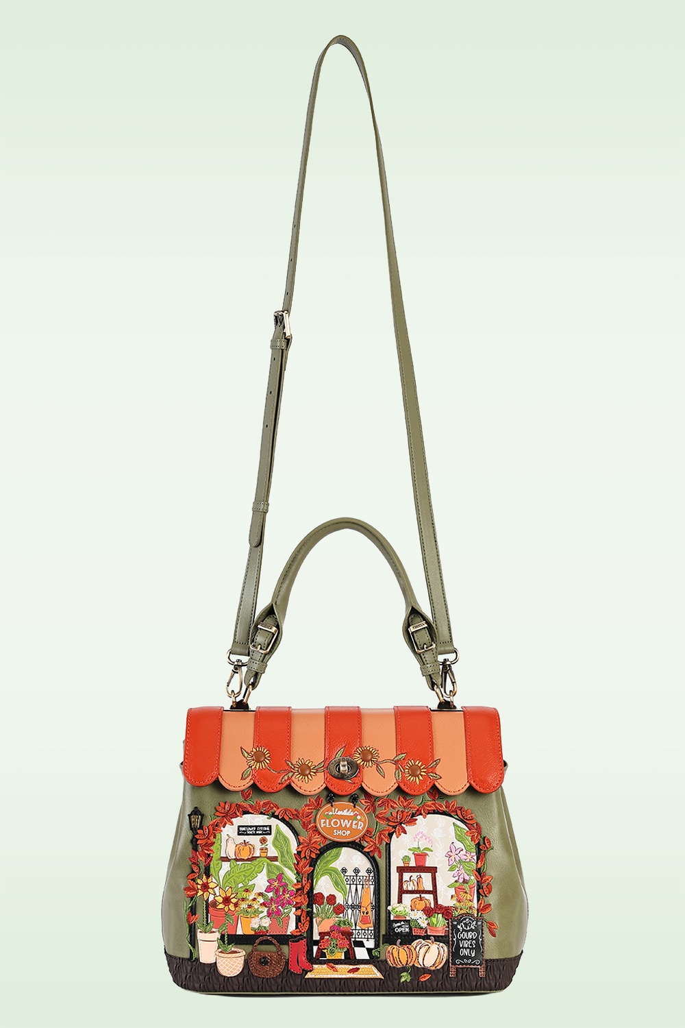 Vendula - Flower Shop Amber Edition Grace tas in oranje en groen 5