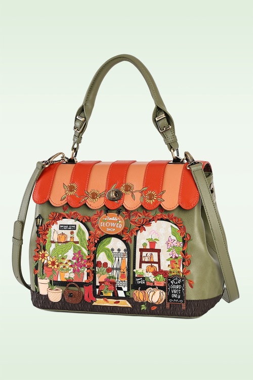 Vendula - Flower Shop Amber Edition Grace tas in oranje en groen 3
