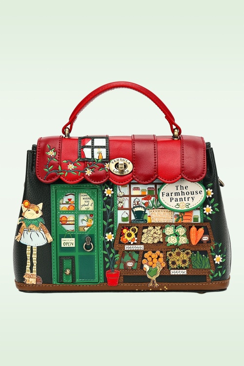 Vendula - Farmhouse Pantry Mini Grace tas in donkergroen en rood